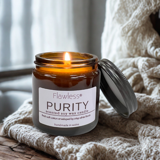 Clean Cotton and Baby Powder Vegan Soy Wax Candle - Purity-1