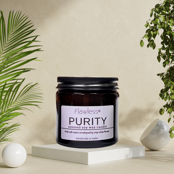 Clean Cotton and Baby Powder Vegan Soy Wax Candle - Purity-0