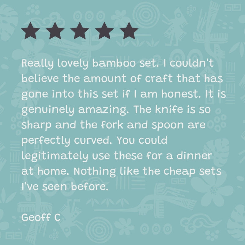 Bamboo Cutlery Set (Red Bag)