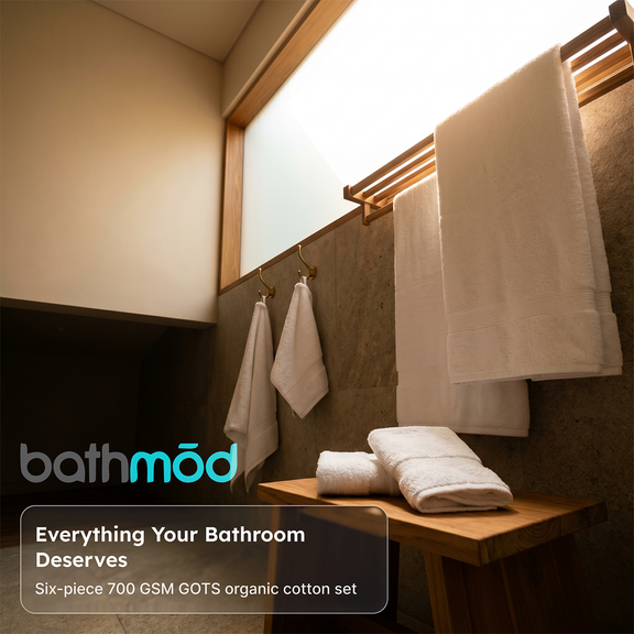 Luxury Organic Bath Six Piece Towel Set | Soft, Plush, Eco-Friendly Towels-3