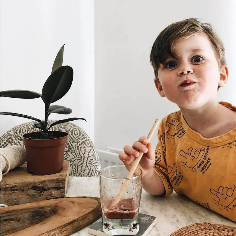 Jungle Straws: Reusable Bamboo Drinking Straws with Natural Hessian Carry Case (Set of 12)