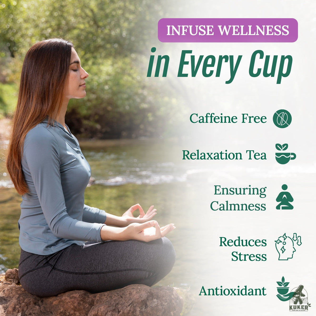 Crown Chakra Tea 20 Biodegradable Bags | 30g Sahasrara Balance Yoga Tea-4