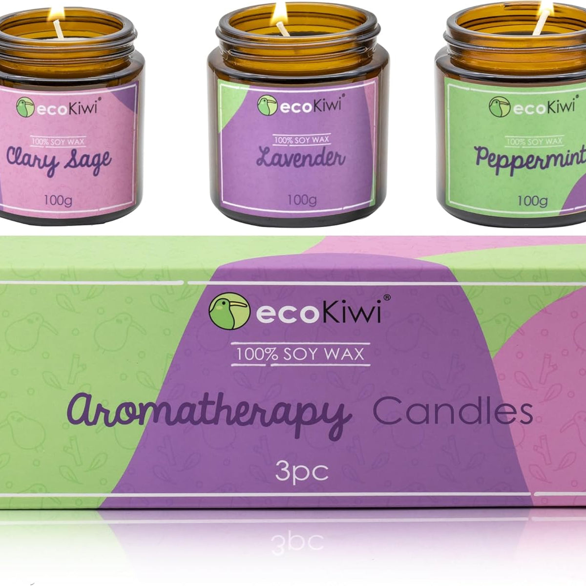 Scented Soy Candle Trio – 18% Essential Oil Content-1