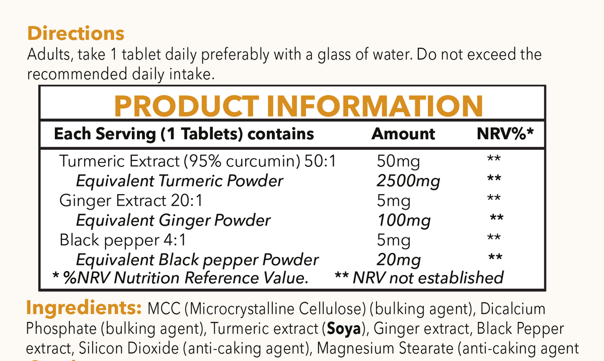 Turmeric 2500mg with Black Pepper & Ginger, Curcumin 95%, 120 Vegan Tablet-2