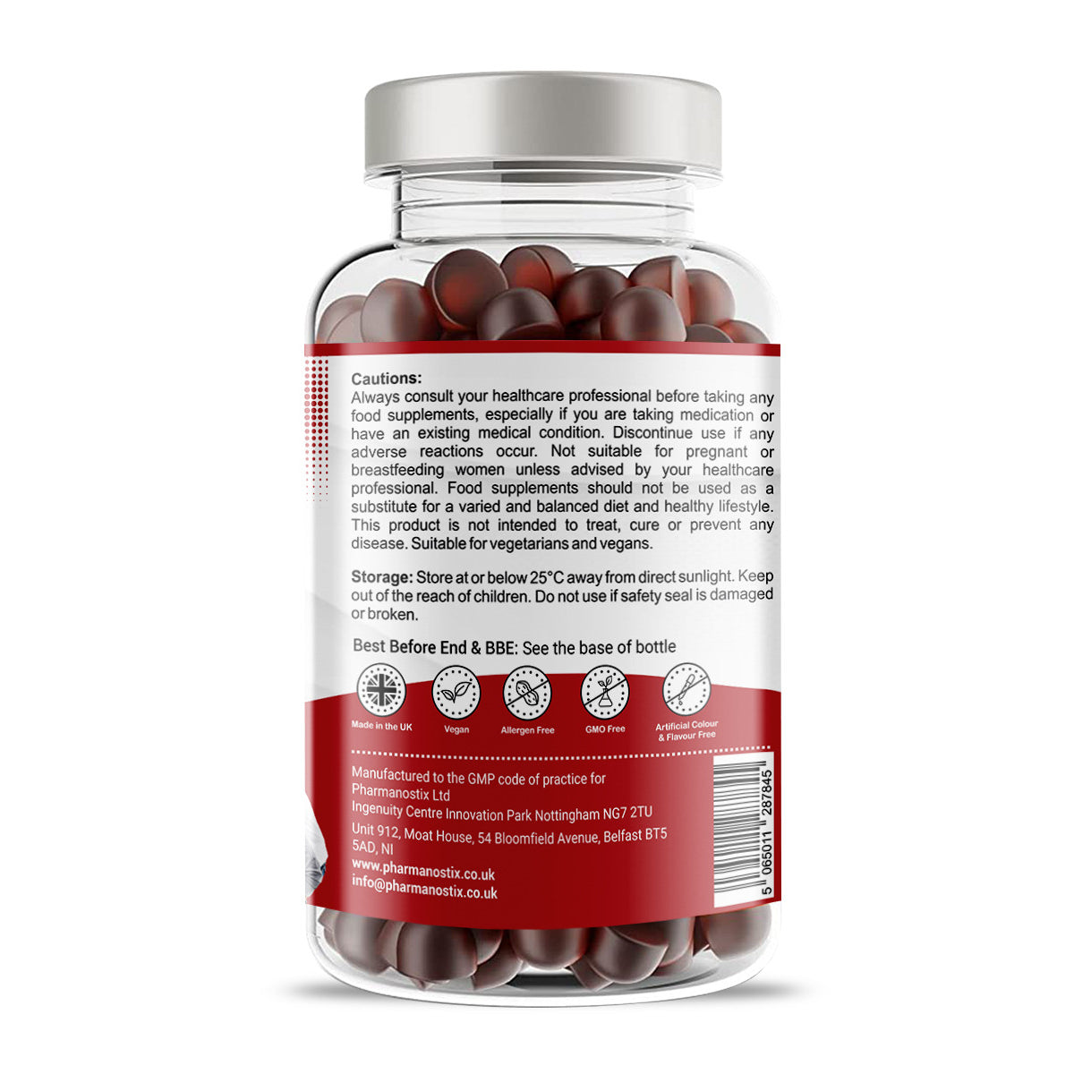 Iron & Vitamin C Vegan Gummies - 150 Natural Cherry Flavour-1