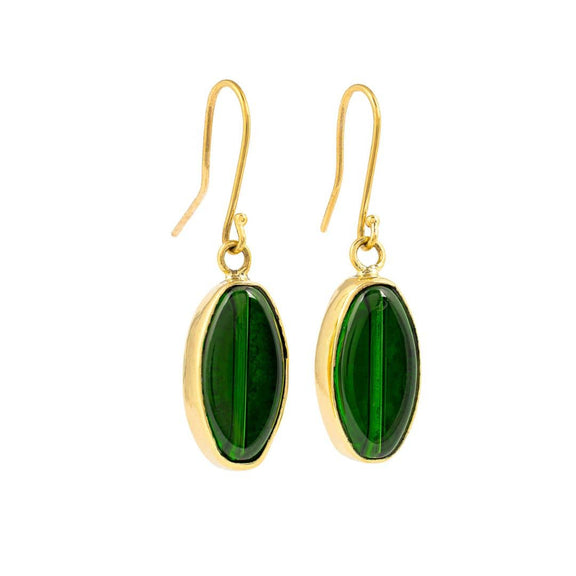 Tena Recycled Glass & Brass Earrings-1