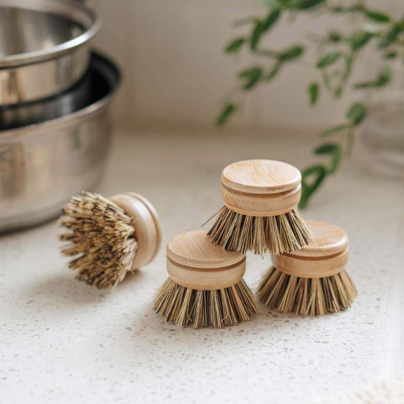 Replacement Heads for Long Handle Dish Brush (Pack of 4)