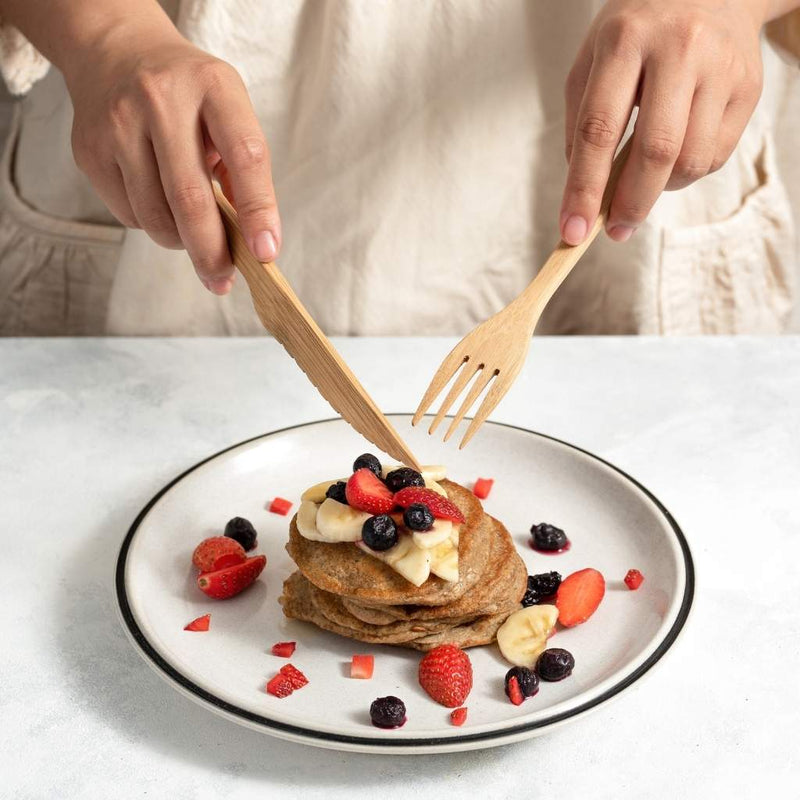 Bamboo Cutlery Set (Light grey bag)